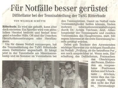 Zeitungsartikel im Osterholzer Kreisblatt